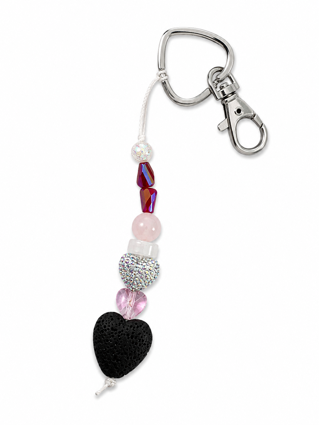 Blushing Ember Heart Keychain