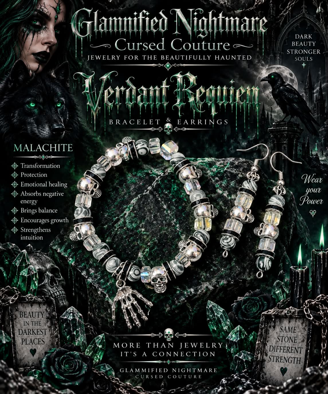 Verdant Requiem Bracelet & Earrings