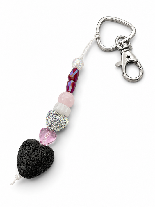Blushing Ember Heart Keychain