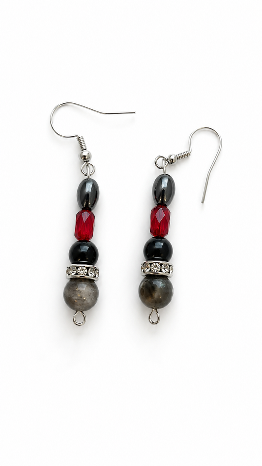 Crimson Eclipse Earrings