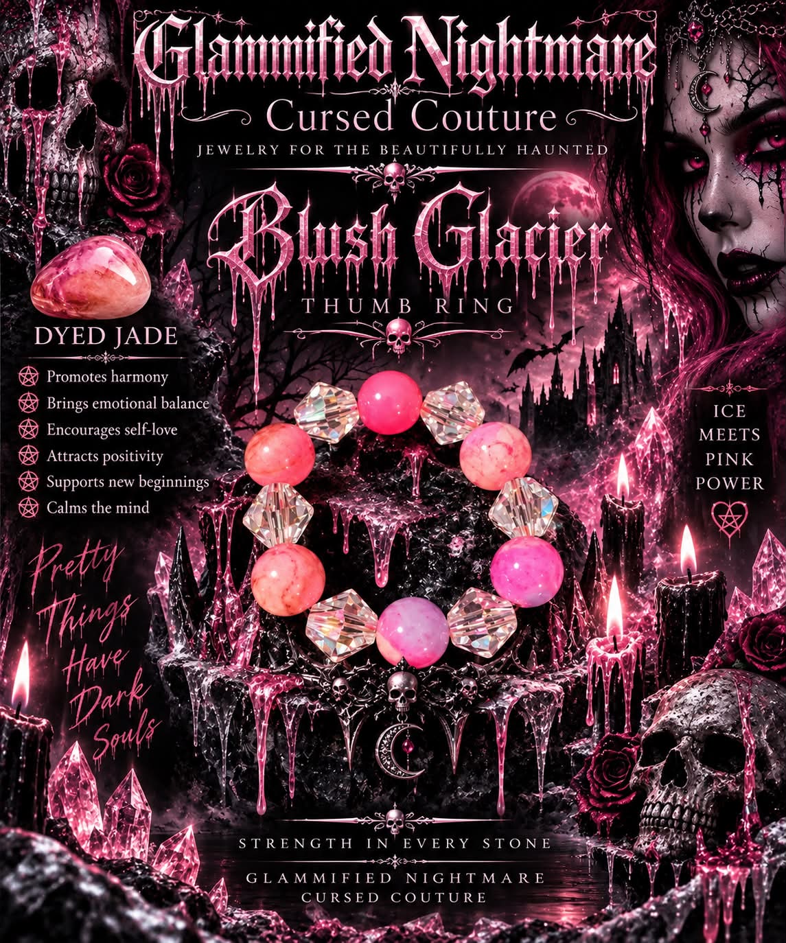 Blush Glacier Thumb Ring
